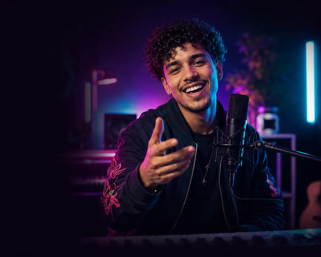 Music creator streaming live on Zekko Live